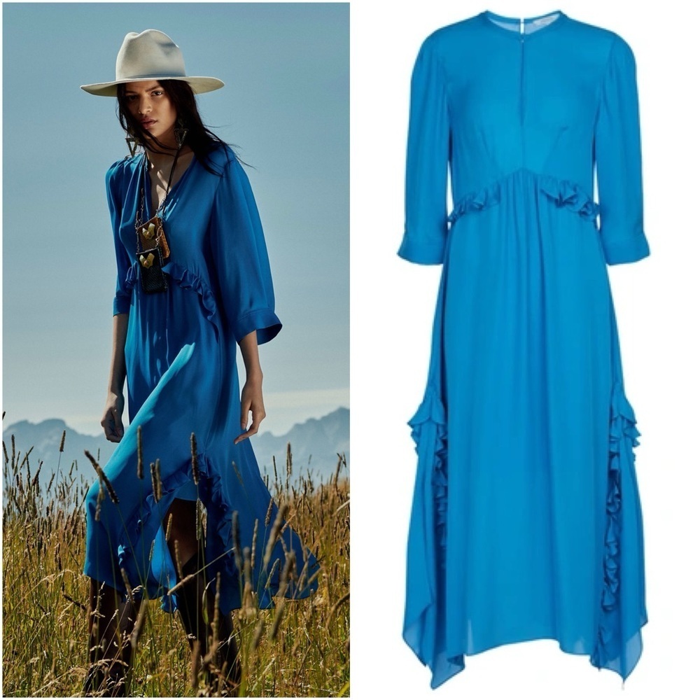 DOROTHEE SCHUMACHER Fluid Luxury Silk Dress In Blue